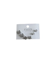 Taşlı Kare Silver Altılı Küpe