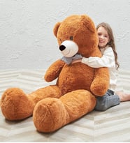 SOLE 160-170 cm Papyonlu DEV Boy Peluş Ayı - % 100 YERLİ (Kahverengi)