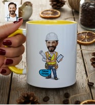 Kişiye Özel Karikatürlü İnşaat Mühendisi Kupa Bardak Mühendisler Günü Hediyesi