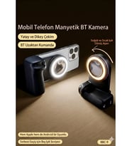 Bluetooth Manyetik Telefon Yapıştırma Kavrama Halka Dolgu Işığı İle Magsafe Selfie Klips