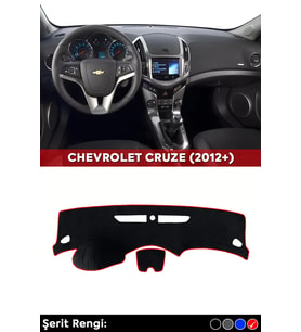 Chevrolet Cruze (2012+) 3d Torpido Koruma Kılıfı - Ön Göğüs Kaplama - Kırmızı Şerit