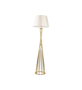 Mylights Retro Lambader Köşe Lambası Mat Gold Krem Başlık 45CM Başlık