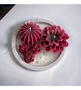 Studio Moon's Lavanta Kokulu Beton Saksı Çiçek Bahçesi Mum %100 Doğal Soya Wax Mumu