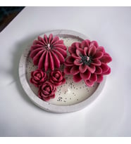 Studio Moon's Lavanta Kokulu Beton Saksı Çiçek Bahçesi Mum %100 Doğal Soya Wax Mumu