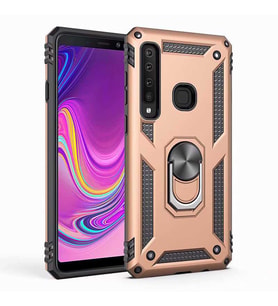 Galaxy A9 2018 Kılıf Yüzüklü Zırh Tank Vega (Gold)