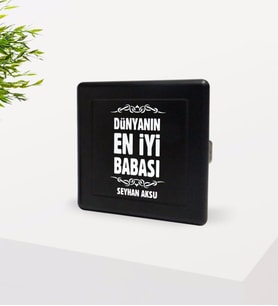 BK Gift Kişiye Özel Dünyanın En İyi Babası Tasarımlı Siyah Metal Sigara Tabakası-6