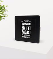 BK Gift Kişiye Özel Dünyanın En İyi Babası Tasarımlı Siyah Metal Sigara Tabakası-6