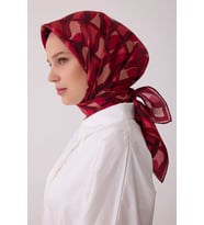 Belli Karma Desenli Twill İpek Eşarp 4420D
