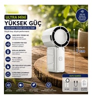 Kalemhane Ultra Mini Ultra Güç El Fanı- 5 Kademeli  Beyaz