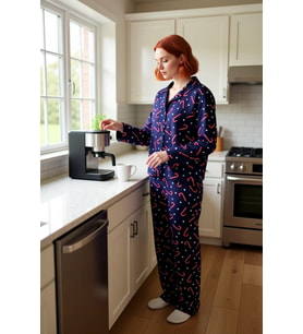 Kadın Kışlık Puantiyeli Şeker Bastonlu Pijama Takımı Fonksiyonel Dayanıklı Kaliteli Modern