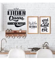 BK Home Doğal Ahşap Raflı Dekoratif Fincan Askılığı Mutfak Konseptli 2’li Ahşap Tablo ve İsme Özel Duvar Süsü-5 (Beyaz)