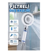 Mineral Filtreli Yüksek Basınçlı El Duşu – Şeffaf Hazneli Su Tasarruflu Duş Başlığı