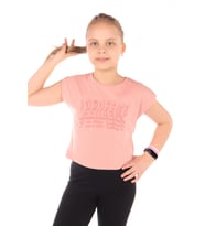 Toontoy Kız Çocuk Baskılı Tişört (Koyu Pudra)