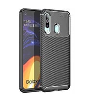Samsung Galaxy M40 Uyumlu Karbon Desenli Negro Silikon Kılıf (Siyah)