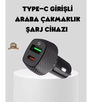 Araç Tipi Hızlı Şarj Adaptörü Type-c Pd Usb Çift Port Kompakt
