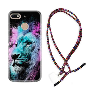 General Mobile GM8 Go GM9 GM20 Pro Plus Kılıf Boyun Asklı Rasta Silikon Pink Blue Leon 1603