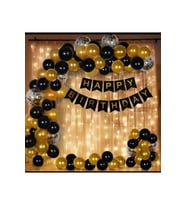 Happy Bırthday Banner Ve Doğum Günü Balon Ve Balon Zincir Set
