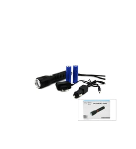 2IN1 ZOOMLU EL FENERİ - COB LED FİŞ - ÇAKMAK ŞARJLI METAL KASA 17CM 3000 LUMEN (4915)