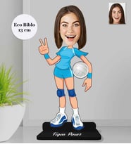 Kişiye Özel Voleybolcu Kadın Ahşap Eco Biblo -2