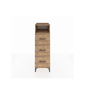 Kronos Dolap Tek Raflı 3 Çekmeceli 44x59x134 Çam-Çam