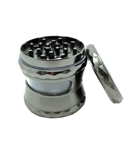63 mm. Gri Pencereli Tütün Baharat Herbal Öğütücüsü Parçalayıcı rc80gr