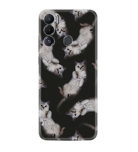 Tecno Pova Neo Kılıf Silikon Desen Özel Seri Sevimli Kedicikler 1785
