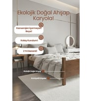 Melodi̇ Model Masif Ahşap Karyola Kolay Kurulum Fırınlanmış İthal Sibirya Çamı 150x200 Yatak Uyumlu