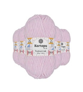 5 Adet Yumurcak Kadife El Örgü İpi Toz Pembe K1562