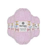 5 Adet Yumurcak Kadife El Örgü İpi Toz Pembe K1562