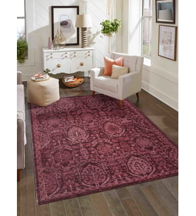 Antik 1116 Klasik Vintage Salon Halısı Bordo Retro Mutfak Halısı Tozumaz İnce Makine Halısı