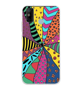PrintiFy Tecno Spark 6 GO ile Uyumlu 1mm Slim Fit Retro Renkler 4 Baskılı Şeffaf  Kılıf