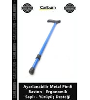 Özel Üretim Sağlam Mavi Medikal Ayarlanabilir Metal Pimli Baston Ergonomik Saplı Yürüyüş Desteği