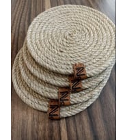 Hasır 6 lı Bardak Altlığı 12 Cm Çay, Fincan, Kupa, Mum Altlığı El Yapımı Doğal Naturel