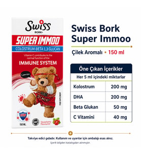 Swiss Bork Super Immoo Çilek Aromalı Sıvı Takviye 150 ml