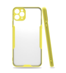 Apple İphone 11 Pro Max Kılıf Platin Silikon - Sarı