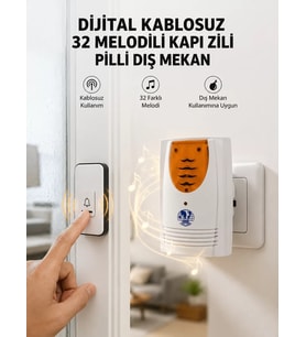 Northcity Kablosuz Kapı Zili - 32 Melodi Seçeneği ile Ev Ofis İçin Yeni Nesil Çözüm