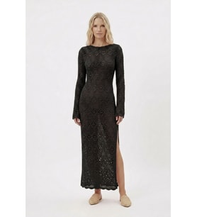 Ajurlu Sırt Dekolteli Uzun Beachwear Elbise