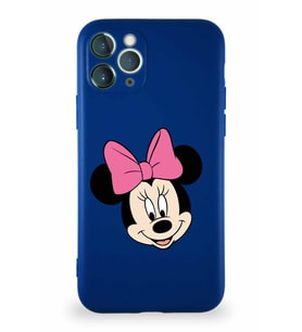 Apple iPhone 11 Pro Soft Premier Kapak Minnie Mouse-C Tasarımlı Silikon Kılıf - Lacivert (Şeffaf)
