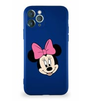 Apple iPhone 11 Pro Soft Premier Kapak Minnie Mouse-C Tasarımlı Silikon Kılıf - Lacivert (Şeffaf)