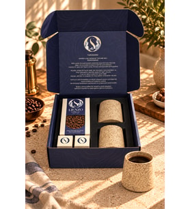 Mortar El Yapımı Stoneware 2'li Kupa ve 150 g Çekirdek Filtre Kahve Hediye Seti