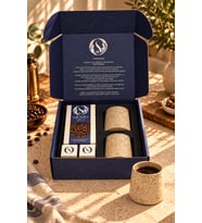 Mortar El Yapımı Stoneware 2'li Kupa ve 150 g Çekirdek Filtre Kahve Hediye Seti