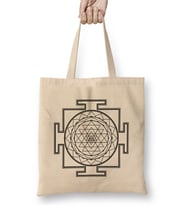 Sri Yantra 01 Bez Çanta Uzun Saplı