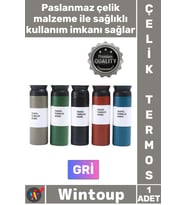 #Termos Paslanmaz Sızdırmaz Vakumlu Isı Koruyucu Hediyelik Kamp Piknik Gri Şık Çelik Termos 500 ML