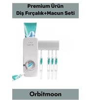Premium Seri Pratik Yapışkanlı Her Tip Macunla Uyumlu Diş Macunu Sıkacağı 5 Adet Fırçalık Askı Seti