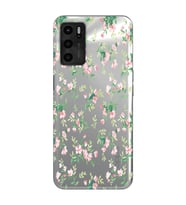 Oppo A16 Uyumlu Çiçek Desenli Şeffaf Telefon Kılıfı