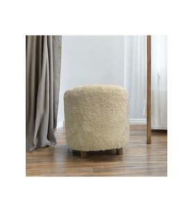 Bej Silindir Puf Bench