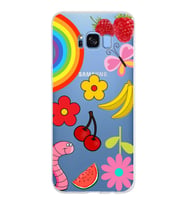 PrintiFy Samsung Galaxy S8 Plus ile Uyumlu 1mm Slim Fit Water Color 5 Baskılı Şeffaf  Kılıf