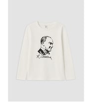 LCW Kids Beyaz Atatürk Temalı Kız Çocuk Tişört