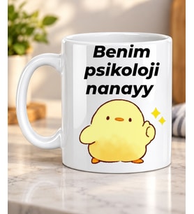 Sevimli Civciv Desenli Hayvan Severlere Hediye Porselen Kupa Bardak