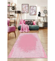 Pembe Modern Klasik Kaymaz Tabanlı Dekoratif Halı AR551 - 100 x 160 cm